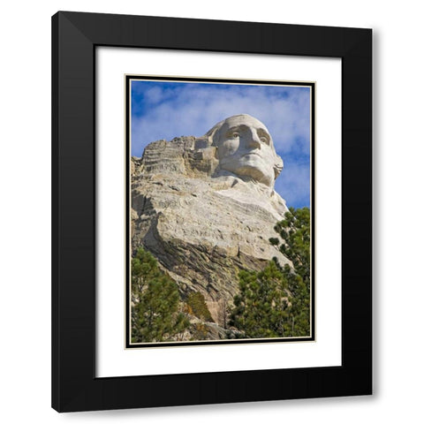 SD, President George Washington at Mount Rushmore Black Modern Wood Framed Art Print with Double Matting by Lord, Fred