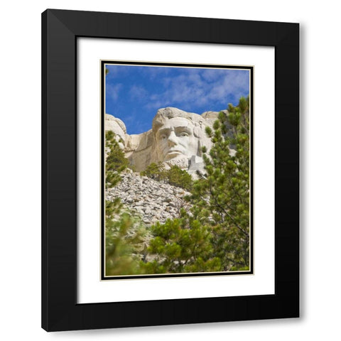 SD, President Abraham Lincoln at Mount Rushmore Black Modern Wood Framed Art Print with Double Matting by Lord, Fred