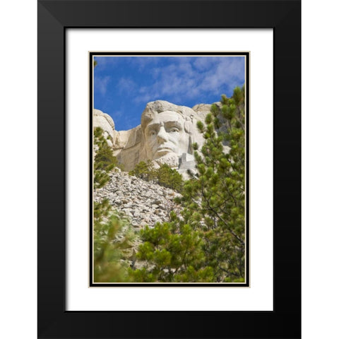 SD, President Abraham Lincoln at Mount Rushmore Black Modern Wood Framed Art Print with Double Matting by Lord, Fred