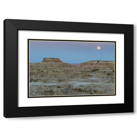 USA, South Dakota Moonrise in Badlands NP Black Modern Wood Framed Art Print with Double Matting by Illg, Cathy and Gordon