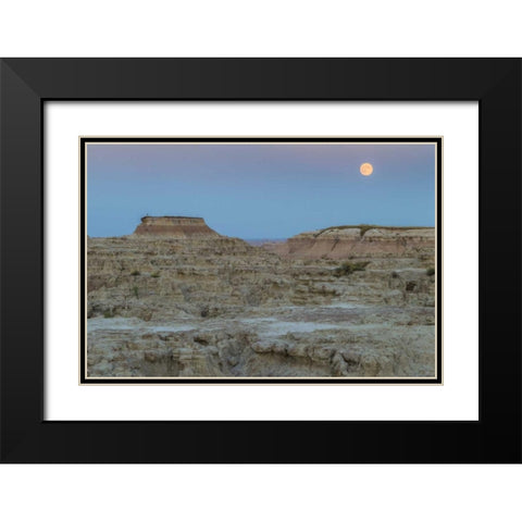 USA, South Dakota Moonrise in Badlands NP Black Modern Wood Framed Art Print with Double Matting by Illg, Cathy and Gordon