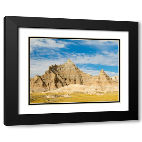 South Dakota- Badlands National Park. Mixed-grass Prairie and Badlands rock formations Black Modern Wood Framed Art Print with Double Matting by Wild, Jamie and Judy