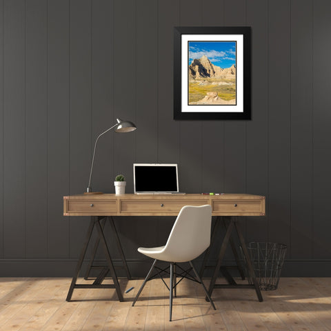 South Dakota- Badlands National Park. Badlands rock formations Black Modern Wood Framed Art Print with Double Matting by Wild, Jamie and Judy