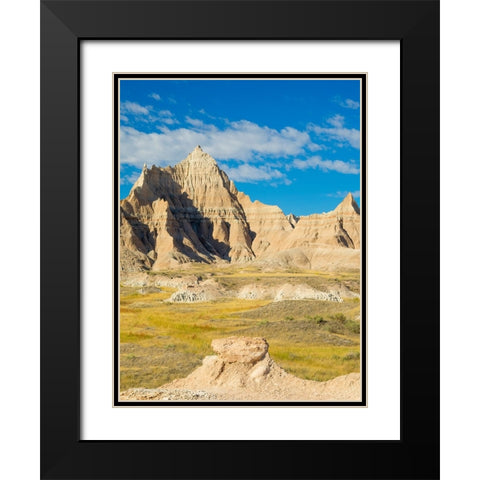 South Dakota- Badlands National Park. Badlands rock formations Black Modern Wood Framed Art Print with Double Matting by Wild, Jamie and Judy