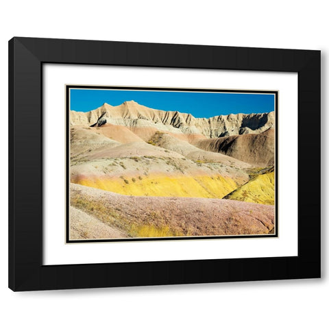 South Dakota- Badlands National Park. Badlands rock formations- Yellow Mounds Black Modern Wood Framed Art Print with Double Matting by Wild, Jamie and Judy