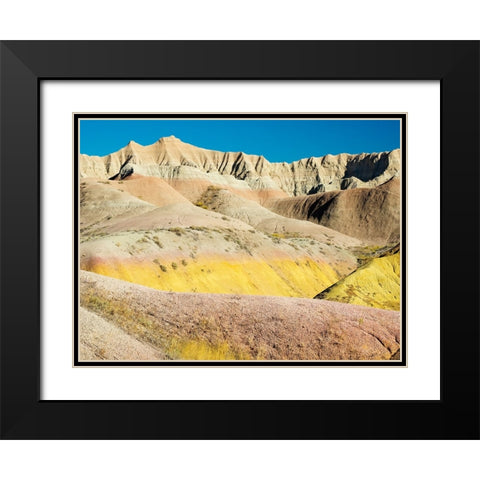 South Dakota- Badlands National Park. Badlands rock formations- Yellow Mounds Black Modern Wood Framed Art Print with Double Matting by Wild, Jamie and Judy