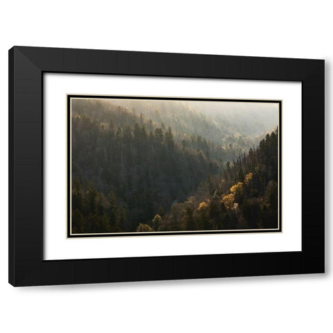 Spring sunset from Morton Overlook-Great Smoky Mountains National Park-Tennessee Black Modern Wood Framed Art Print with Double Matting by Jones, Adam