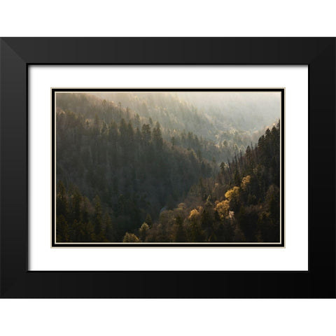 Spring sunset from Morton Overlook-Great Smoky Mountains National Park-Tennessee Black Modern Wood Framed Art Print with Double Matting by Jones, Adam