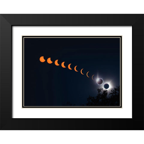 Solar Eclipse 2017-Viewed from Smoky Mountains National Park-Tennessee-USA Black Modern Wood Framed Art Print with Double Matting by Miller, Anna