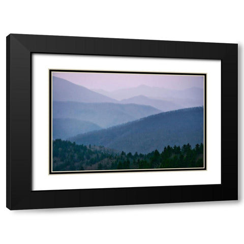 Smoky Mountain View-Tennessee-USA Black Modern Wood Framed Art Print with Double Matting by Miller, Anna