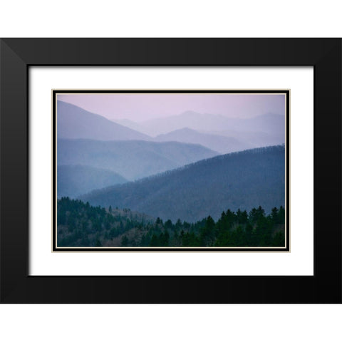 Smoky Mountain View-Tennessee-USA Black Modern Wood Framed Art Print with Double Matting by Miller, Anna