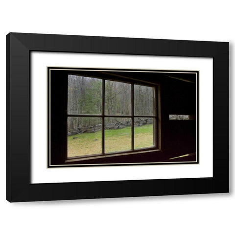 TN, Great Smoky Mts Jim Bales abandoned cabin Black Modern Wood Framed Art Print with Double Matting by Kaveney, Wendy