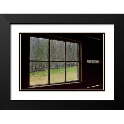TN, Great Smoky Mts Jim Bales abandoned cabin Black Modern Wood Framed Art Print with Double Matting by Kaveney, Wendy