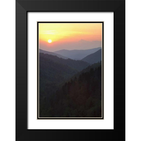 Tennessee, Great Smoky Mts Morton Overlook Black Modern Wood Framed Art Print with Double Matting by Flaherty, Dennis