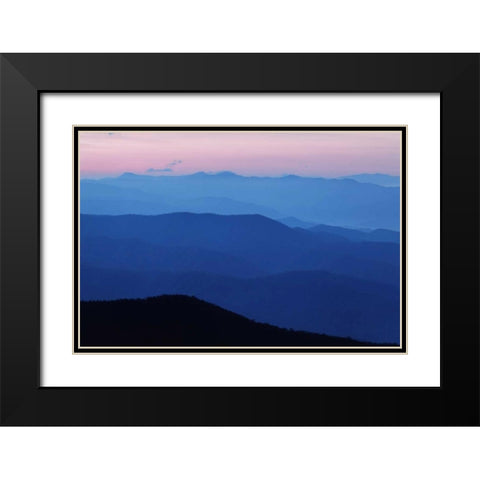 TN, Great Smoky Mts, Blue Mountain landscape Black Modern Wood Framed Art Print with Double Matting by Flaherty, Dennis