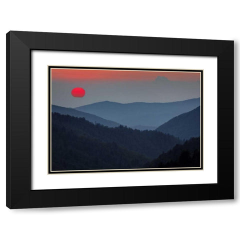 Tennessee, Great Smoky Mts Morton Overlook Black Modern Wood Framed Art Print with Double Matting by Flaherty, Dennis