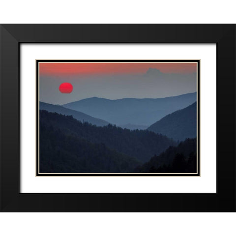 Tennessee, Great Smoky Mts Morton Overlook Black Modern Wood Framed Art Print with Double Matting by Flaherty, Dennis