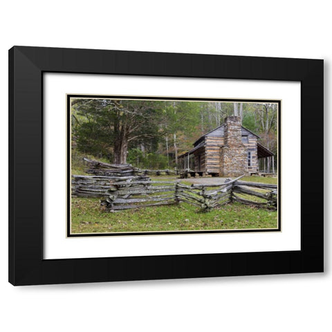 TN, Great Smoky Mts, John Oliver Place Black Modern Wood Framed Art Print with Double Matting by Paulson, Don