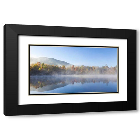 Tennessee Morning fog on Indian Boundary Lake Black Modern Wood Framed Art Print with Double Matting by Paulson, Don