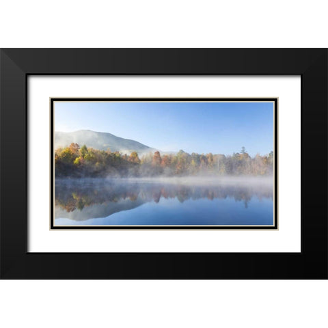 Tennessee Morning fog on Indian Boundary Lake Black Modern Wood Framed Art Print with Double Matting by Paulson, Don