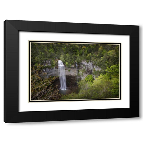 TN, Fall Creek Falls, a double waterfall Black Modern Wood Framed Art Print with Double Matting by Grall, Don
