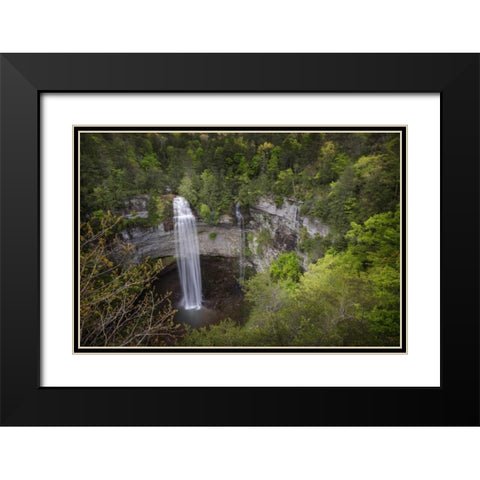 TN, Fall Creek Falls, a double waterfall Black Modern Wood Framed Art Print with Double Matting by Grall, Don