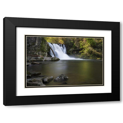 Tennessee, Great Smoky Mts Abrams Falls Black Modern Wood Framed Art Print with Double Matting by Grall, Don