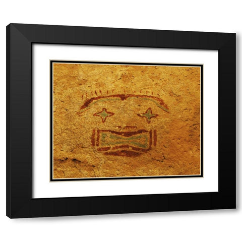 TX, Pictograph nicknamed the Starry-Eyed Man Black Modern Wood Framed Art Print with Double Matting by Flaherty, Dennis