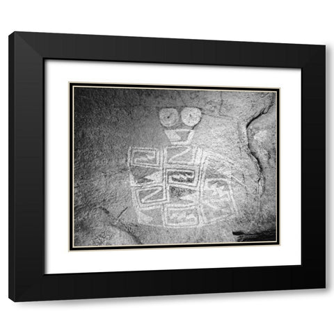 TX, Hueco Tanks SP Tlaloc Indian rain deity Black Modern Wood Framed Art Print with Double Matting by Flaherty, Dennis