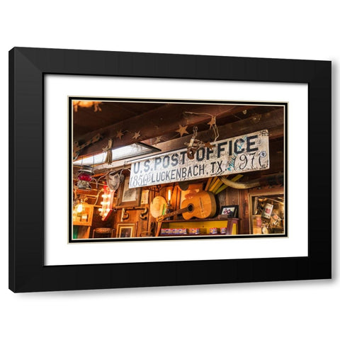 Luckenbach-Texas-USA-Post office sign in a tourist shop in Luckenbach-Texas Black Modern Wood Framed Art Print with Double Matting by Wilson, Emily M.