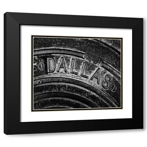 Dallas Texas manhole cover Black Modern Wood Framed Art Print with Double Matting by SMO