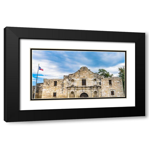 Alamo Mission-San Antonio-Texas Site 1836 battle between Texas patriots and Mexican army Black Modern Wood Framed Art Print with Double Matting by Perry, William