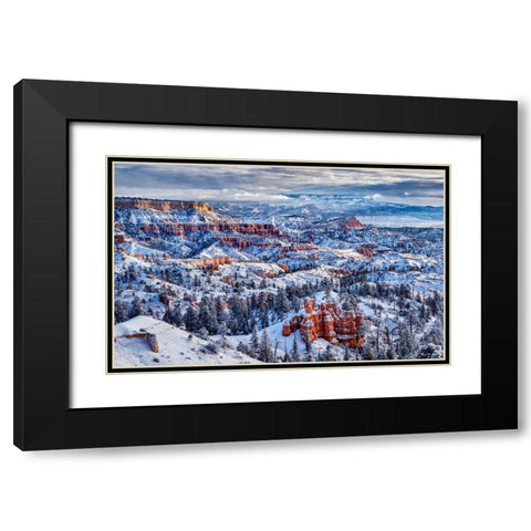 Utah-Bryce Canyon National Park-Buttes and hoodoos on a winter morning Black Modern Wood Framed Art Print with Double Matting by Collins, Ann