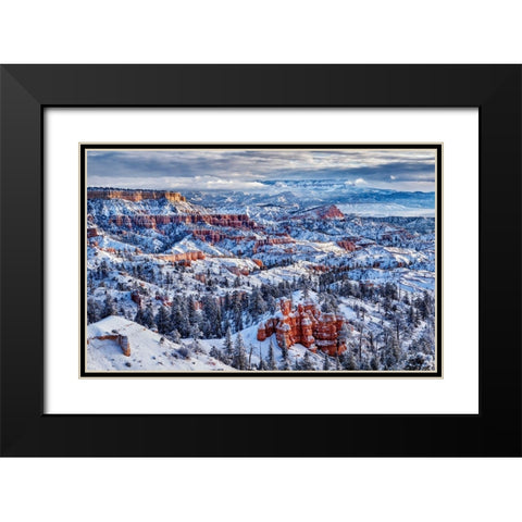 Utah-Bryce Canyon National Park-Buttes and hoodoos on a winter morning Black Modern Wood Framed Art Print with Double Matting by Collins, Ann