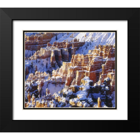 UT, Bryce Canyon Winter snow on rock formations Black Modern Wood Framed Art Print with Double Matting by Talbot Frank, Christopher