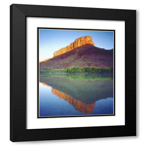 UT, Sunlight on a mesa with the Colorado River Black Modern Wood Framed Art Print with Double Matting by Talbot Frank, Christopher