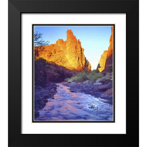 USA, Utah, A stream near Fisher Towers Black Modern Wood Framed Art Print with Double Matting by Talbot Frank, Christopher