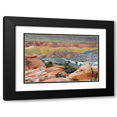 USA, Utah, Arches NP View of Salt Valley Black Modern Wood Framed Art Print with Double Matting by Paulson, Don