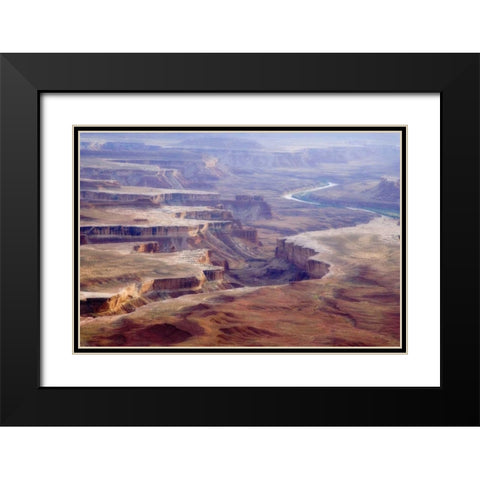 UT, Canyonlands NP Green River Overlook Black Modern Wood Framed Art Print with Double Matting by Paulson, Don