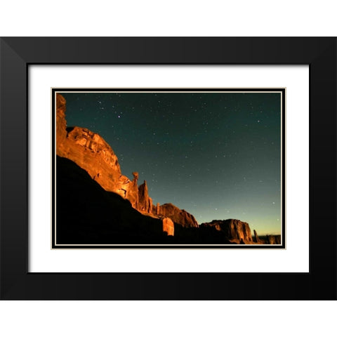UT, Arches NP Moonrise highlights Park Avenue Black Modern Wood Framed Art Print with Double Matting by Illg, Cathy and Gordon