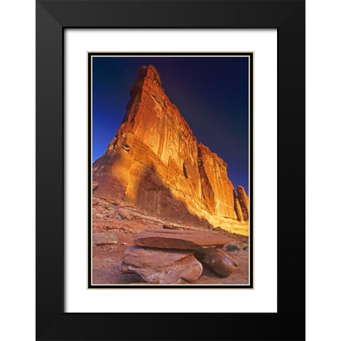 UT, Arches NP Tower of Babel rock formation Black Modern Wood Framed Art Print with Double Matting by Welling, Dave
