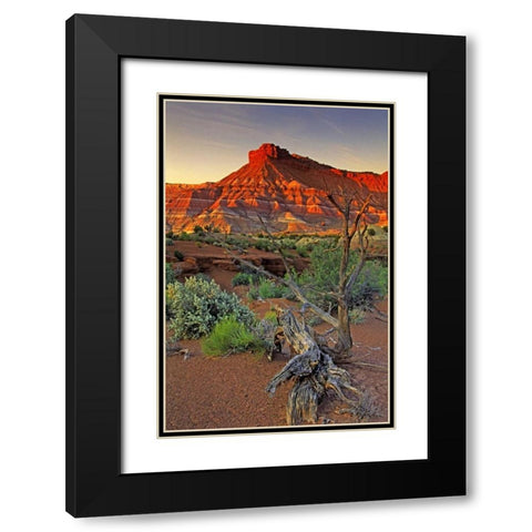 Utah Paria Canyon sandstone formation at sunset Black Modern Wood Framed Art Print with Double Matting by Welling, Dave