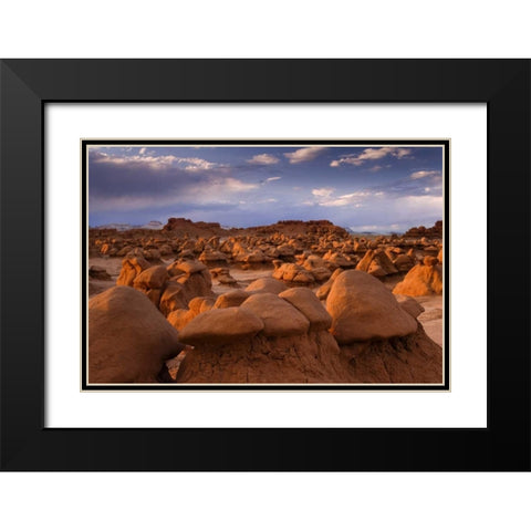 USA, Utah View of Goblin Valley SP at sunset Black Modern Wood Framed Art Print with Double Matting by Paulson, Don