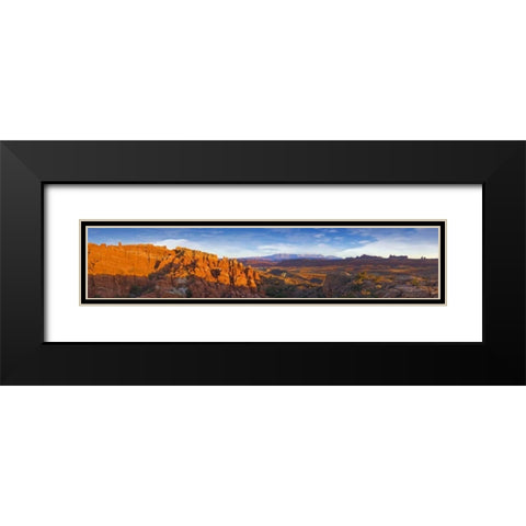 UT, Arches NP Sunset at Fiery Furnace Overlook Black Modern Wood Framed Art Print with Double Matting by Lord, Fred