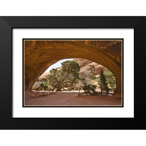 USA, Utah, Arches NP View of cave-like arch Black Modern Wood Framed Art Print with Double Matting by Paulson, Don