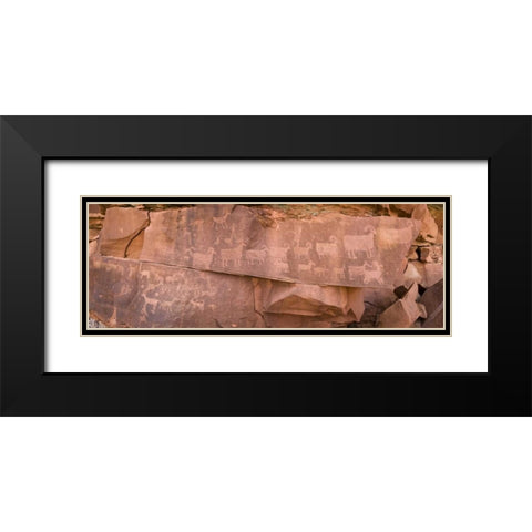 UT, Canyonlands NP Petroglyphs on rocks Black Modern Wood Framed Art Print with Double Matting by Paulson, Don