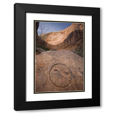 UT, Horseshoe Canyon The Chinese Yin-Yang symbol Black Modern Wood Framed Art Print with Double Matting by Paulson, Don