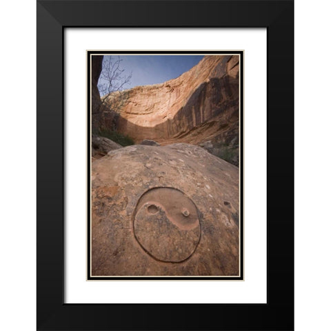 UT, Horseshoe Canyon The Chinese Yin-Yang symbol Black Modern Wood Framed Art Print with Double Matting by Paulson, Don