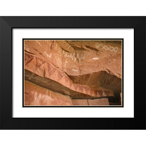 UT, Canyonlands NP Ancient pictographs Black Modern Wood Framed Art Print with Double Matting by Paulson, Don