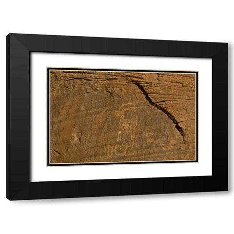 UT, Monument Valley Ancient petroglyphs Black Modern Wood Framed Art Print with Double Matting by Rotenberg, Nancy